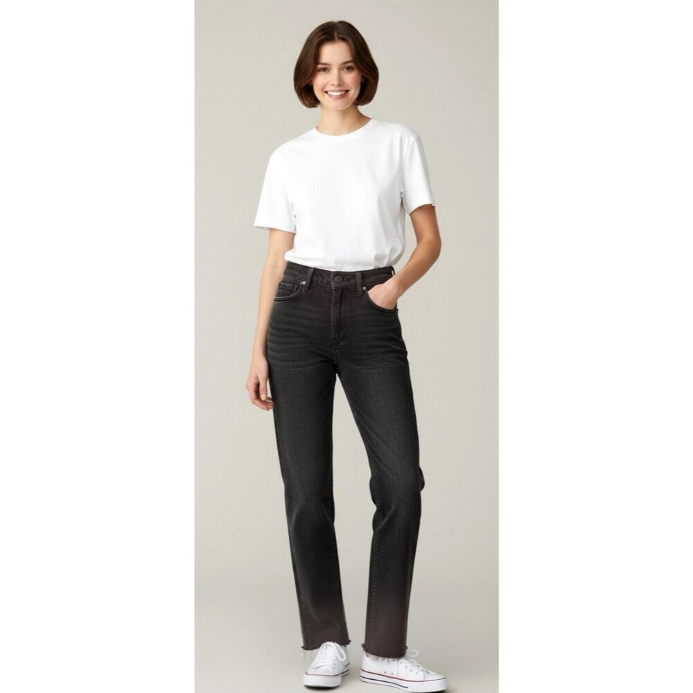 Kut From the Kloth NEW jeans Rachel Fab AB High Rise Mom Jean raw hem size 2